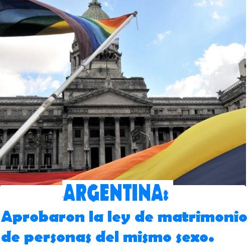 ARGENTINA: APROBARON LEY DE MATRIMONIO DEL MISMO SEXO: